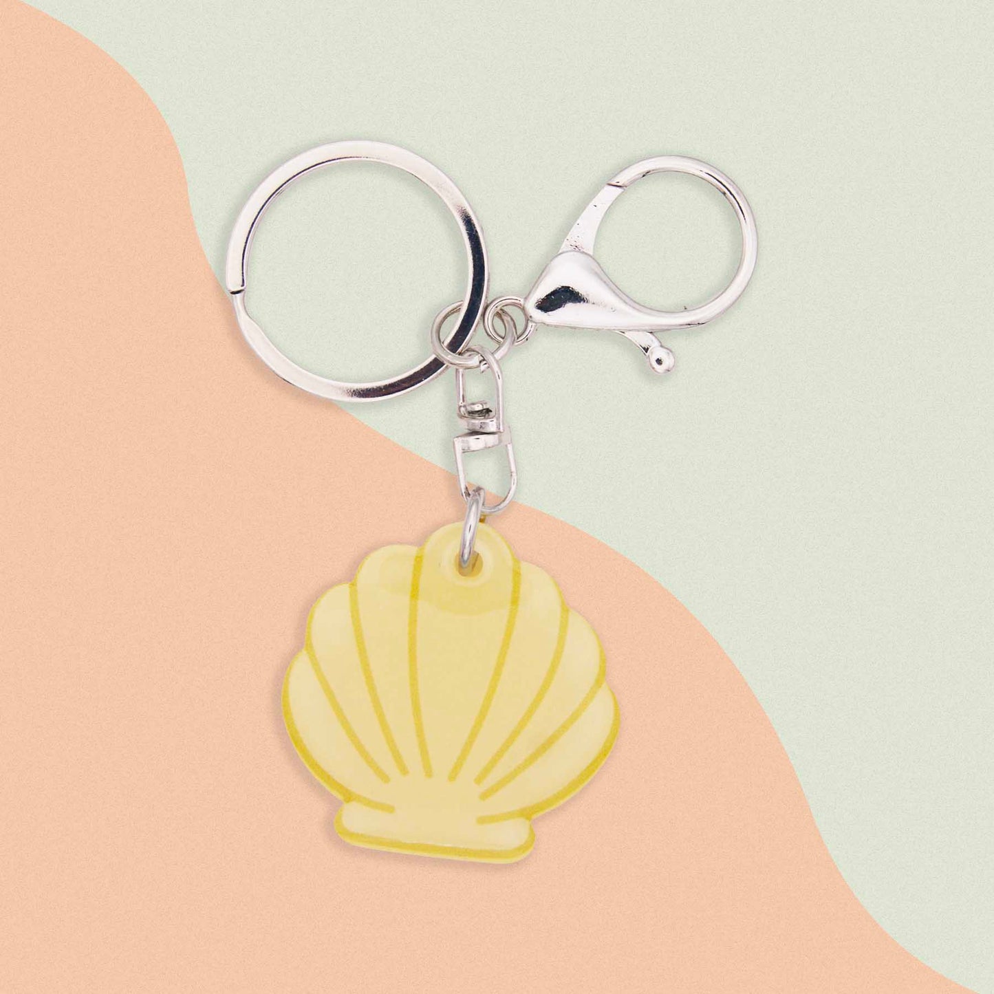 Seashell Acrylic Bag Charm & Keychain | Unique Art Accessory
