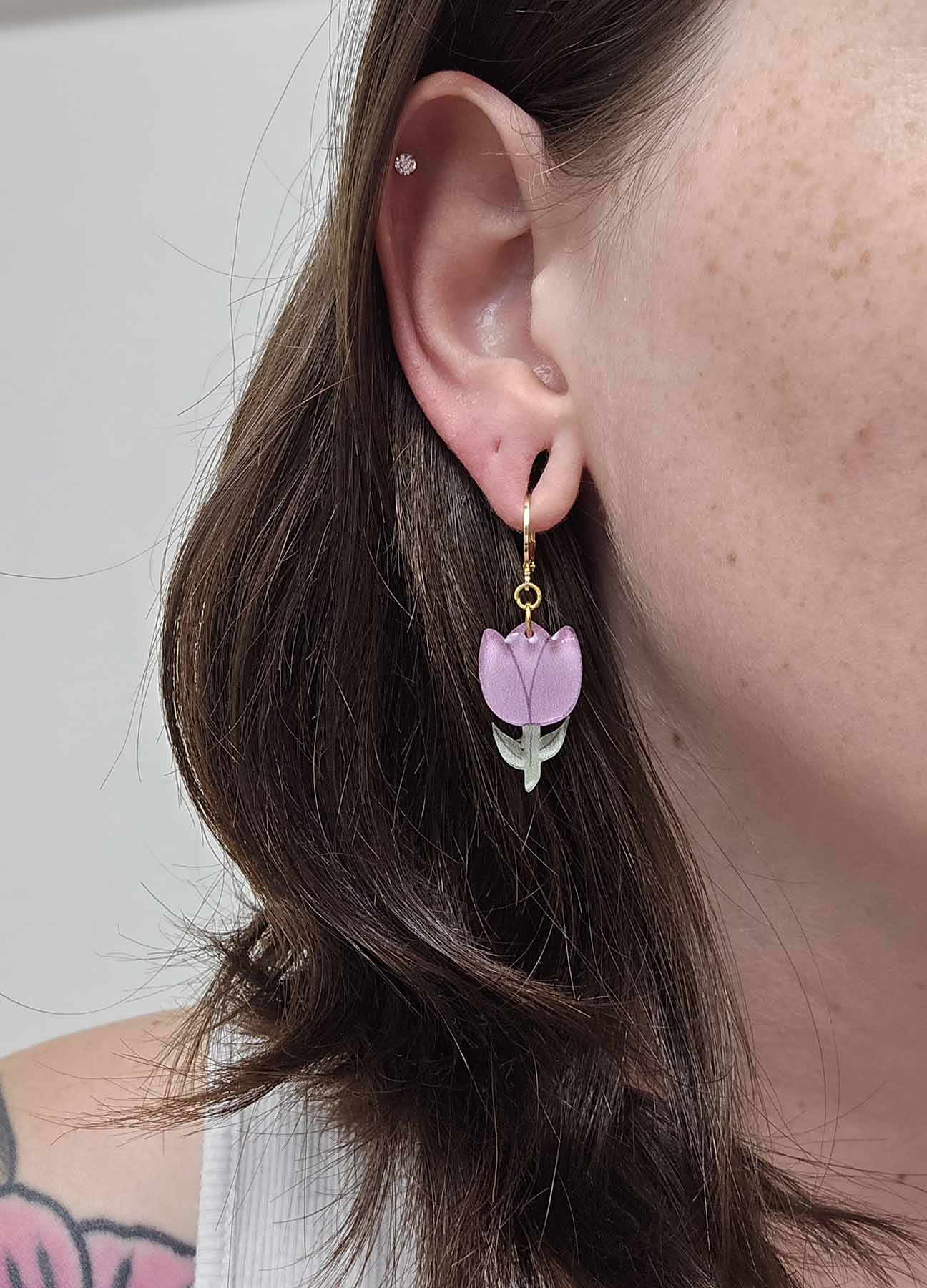 Quirky Tulip Dangle Earrings | Handmade Acrylic Statement Jewelry | Hypoallergenic & Lightweight | Made in USA