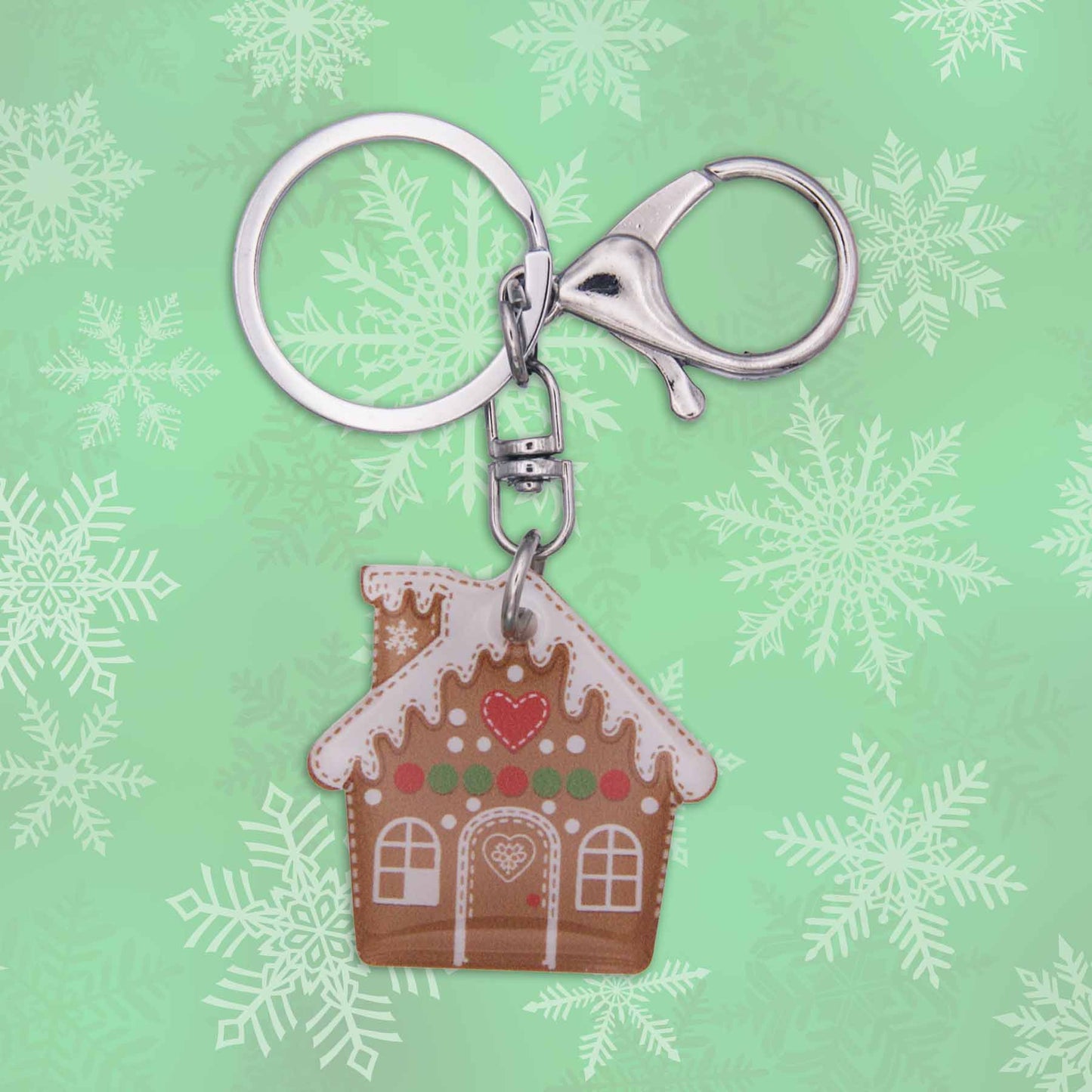 Sweet & Quirky Gingerbread House Bag Charm Keychain - Made in Cumming, GA