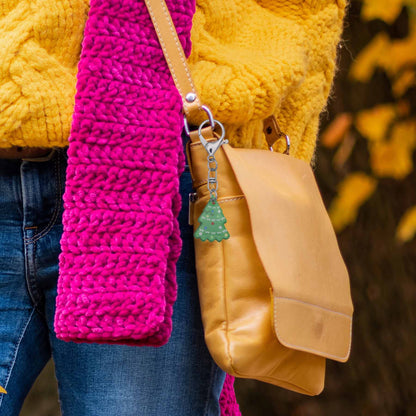 Glittery Christmas Tree Bag Charm Keychain - Made in Cumming, GA