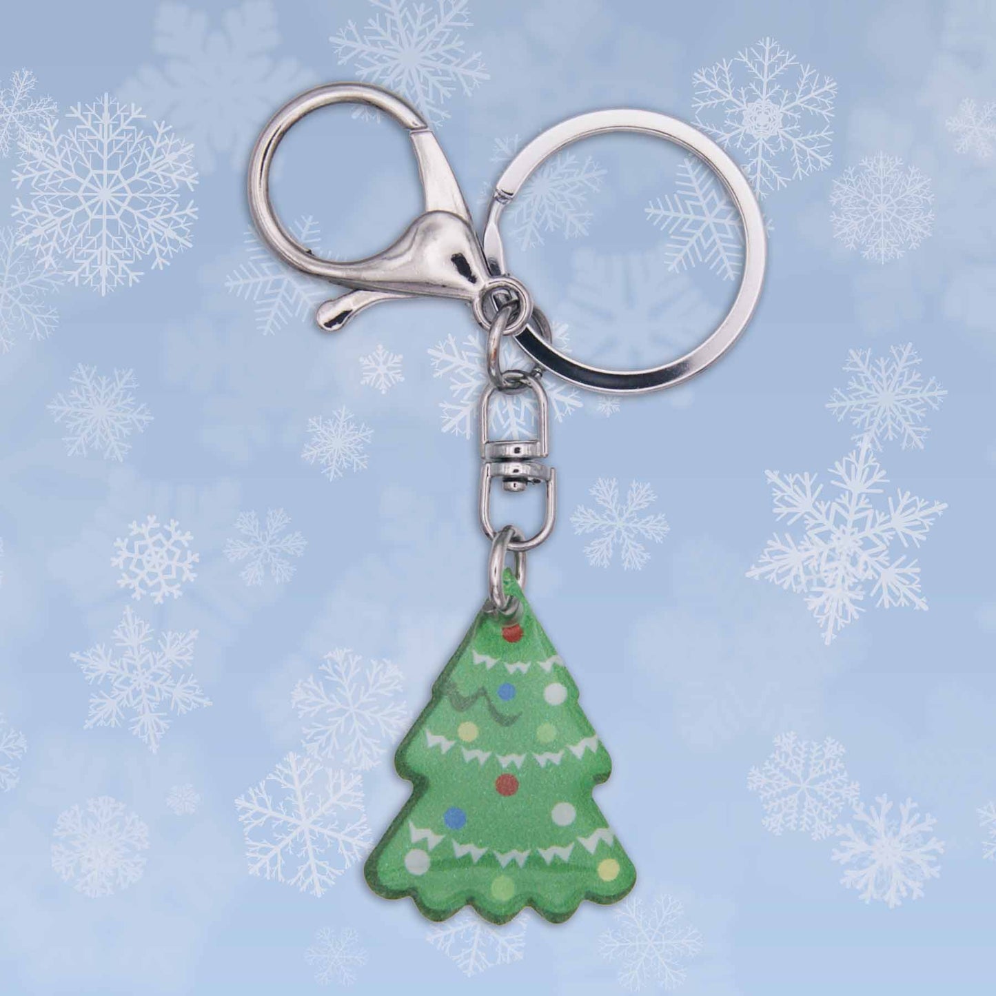 Glittery Christmas Tree Bag Charm Keychain - Made in Cumming, GA