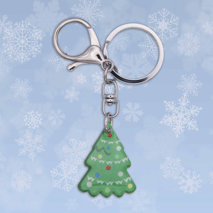 Glittery Christmas Tree Bag Charm Keychain - Made in Cumming, GA
