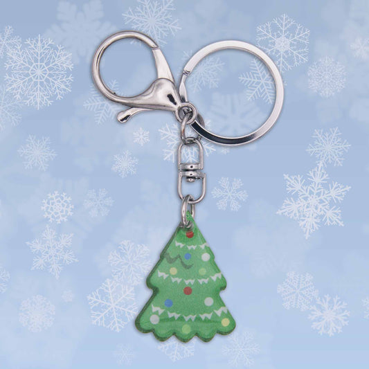 Glittery Christmas Tree Bag Charm Keychain - Made in Cumming, GA