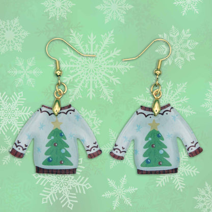 Christmas Tree Sweater Dangle Earrings – Made in Cumming, GA
