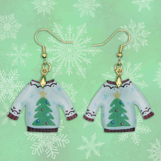 Christmas Tree Sweater Dangle Earrings – Made in Cumming, GA