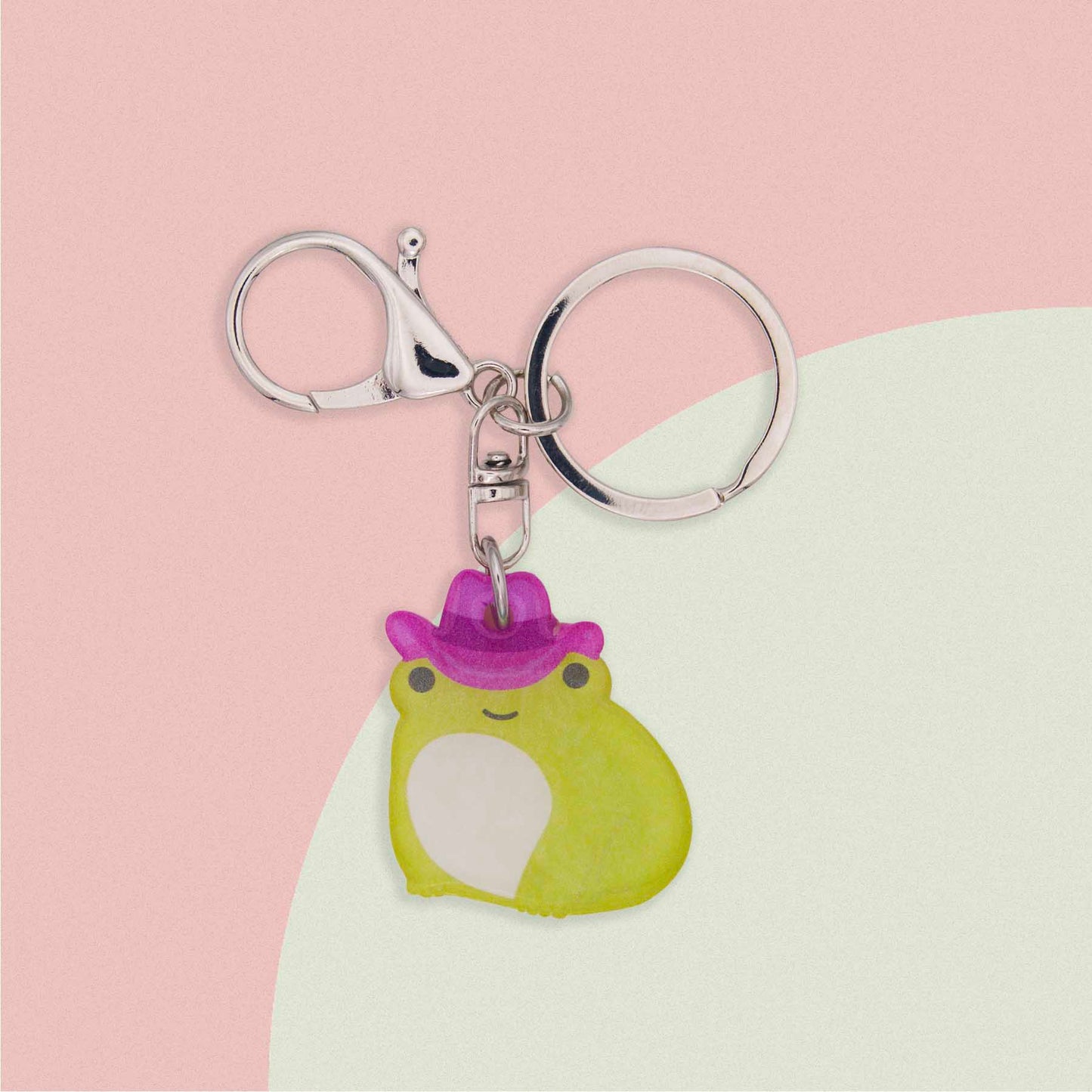 Cowboy Frog Acrylic Bag Charm & Keychain | Quirky UV Resin Coated US Made
