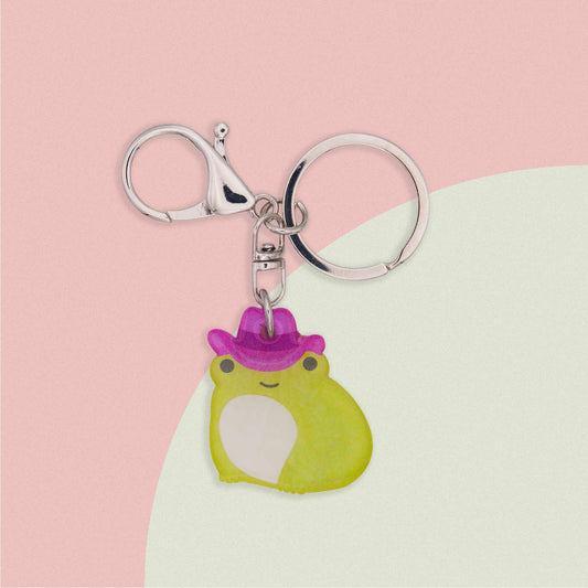 Cowboy Frog Acrylic Bag Charm/Keychain