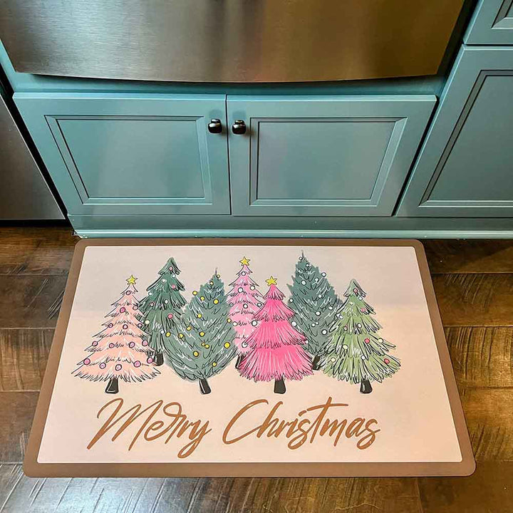 Welcome Mat - Christmas - Colorful Trees