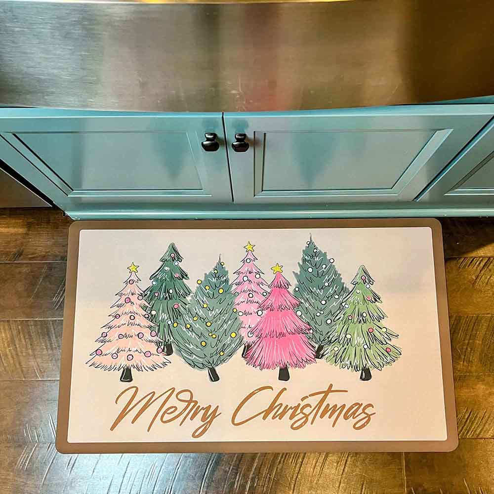 Welcome Mat - Christmas - Colorful Trees