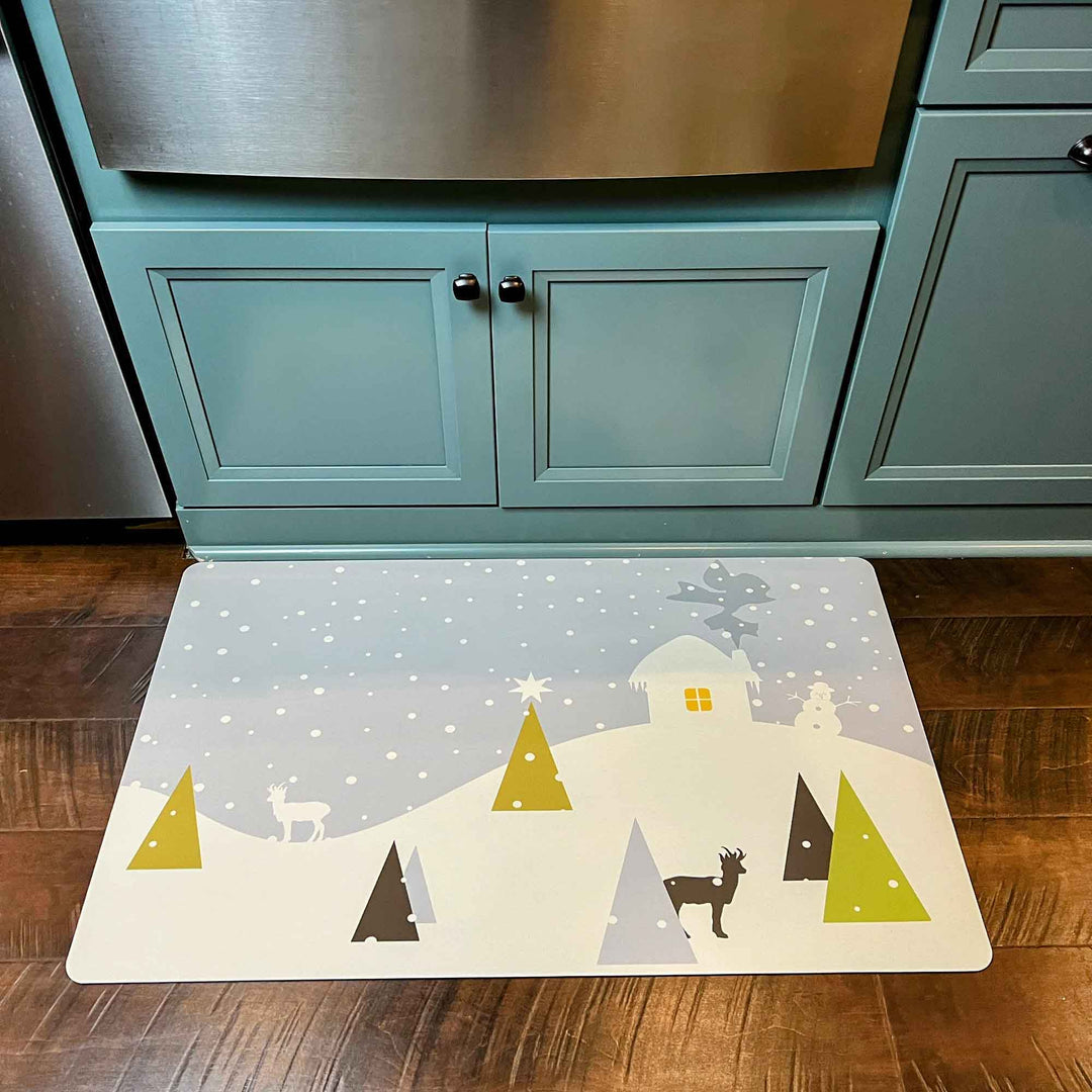 Welcome Mat - Christmas - Snowy House