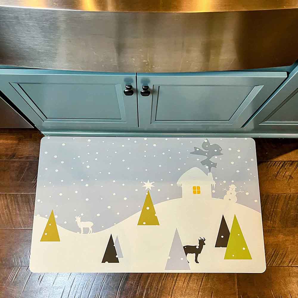 Welcome Mat - Christmas - Snowy House