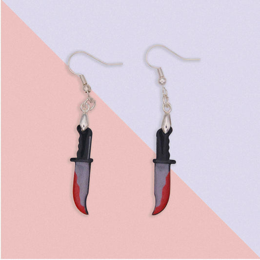Halloween Bloody Knife Dangle Acrylic Earrings