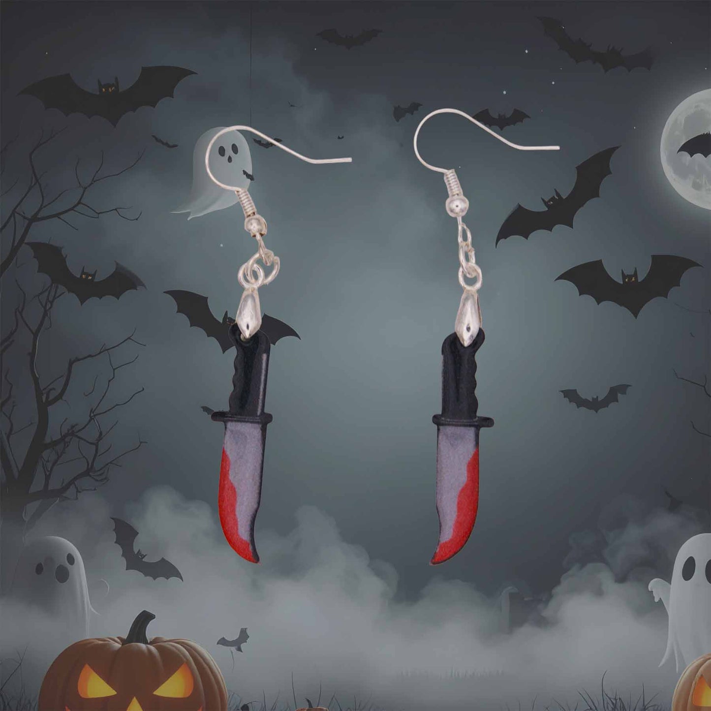 Halloween Bloody Knife Dangle Acrylic Earrings
