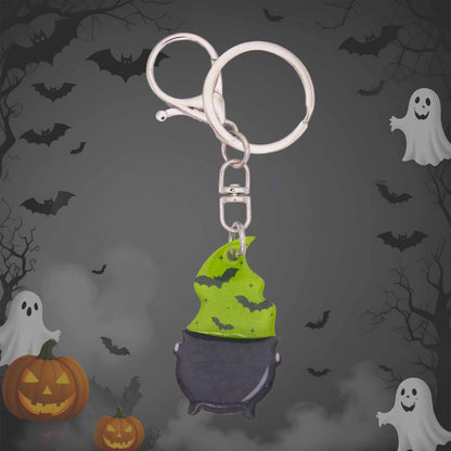 Halloween Cauldron Bag Charm & Keychain - US Made Acrylic Accessory