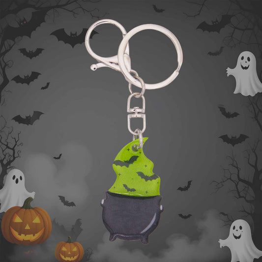 Halloween Cauldron Bag Charm & Keychain - US Made Acrylic Accessory
