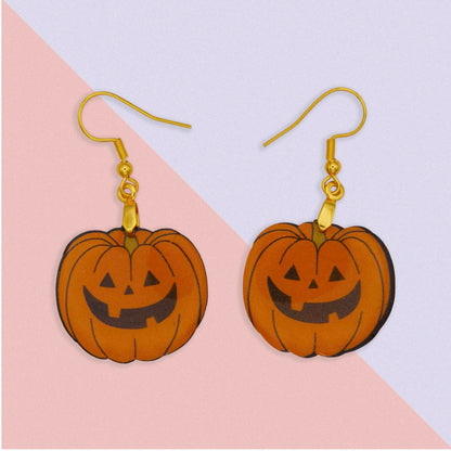 Creative Cottage Jack-O'-Lantern Dangle Earrings – Quirky Acrylic Halloween Jewelry