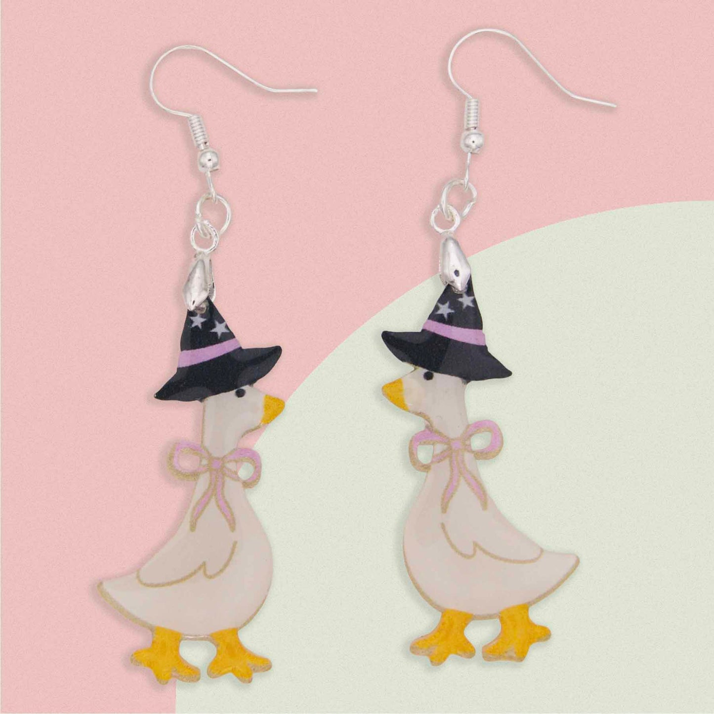 Halloween Silly Goose Dangle Earrings - Fun Acrylic Jewelry