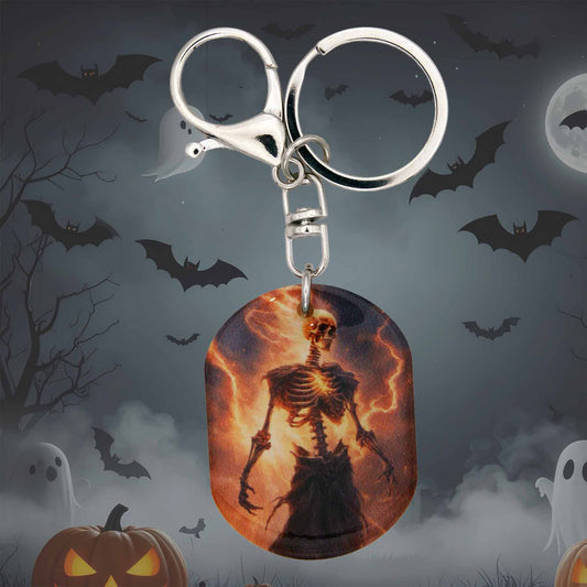 Halloween Terrifying Skeleton Bag Charm & Keychain, USA Made