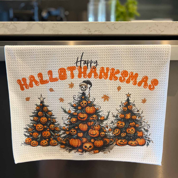 Happy Halloween Waffle Weave Microfiber Kitchen Towel