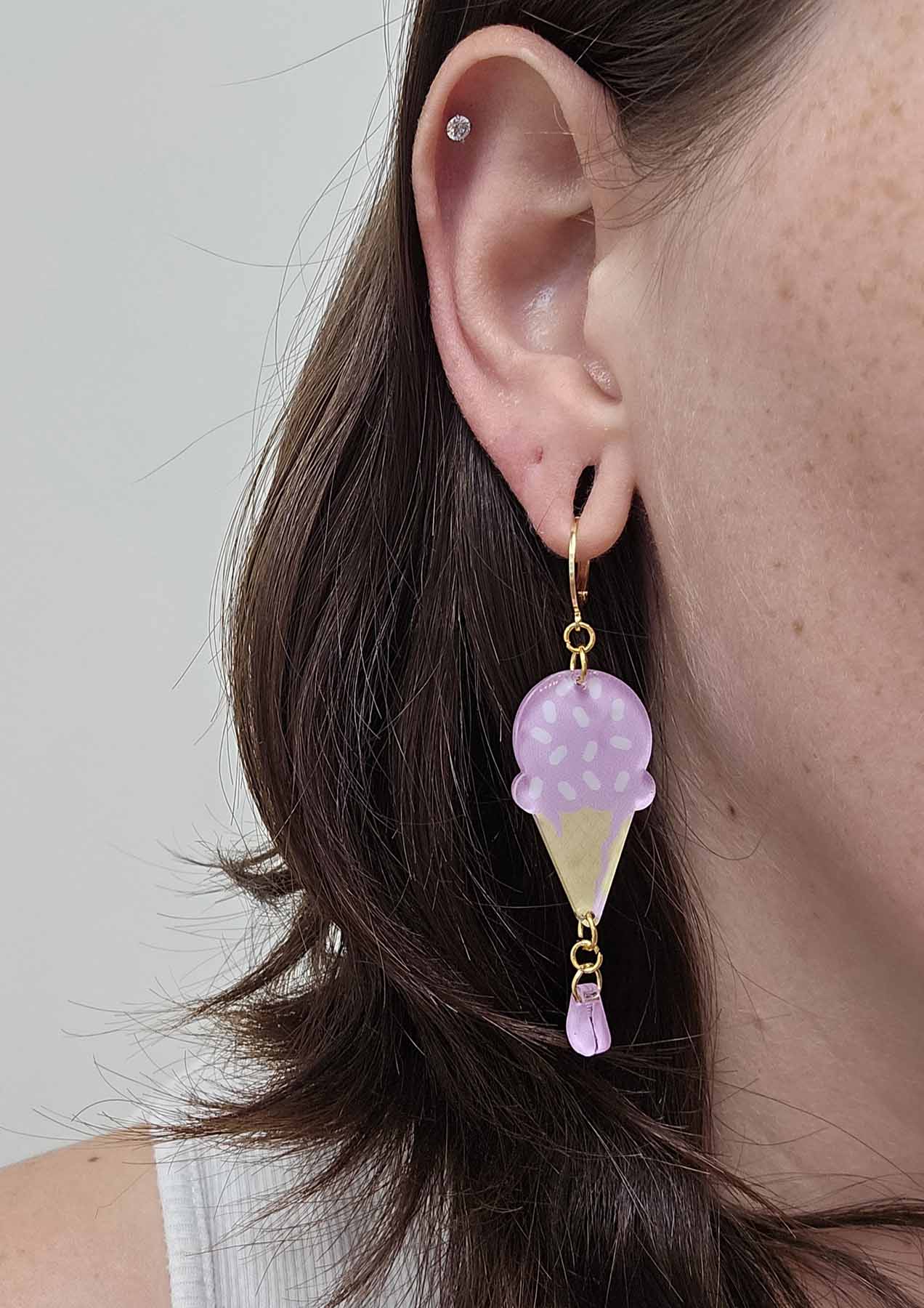 Ice Cream Cone Dangle Earrings