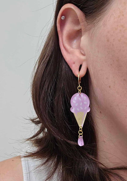 Ice Cream Cone Dangle Earrings