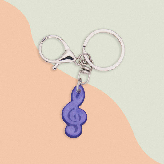 Music Note Acrylic Charm Keychain - Durable UV Resin