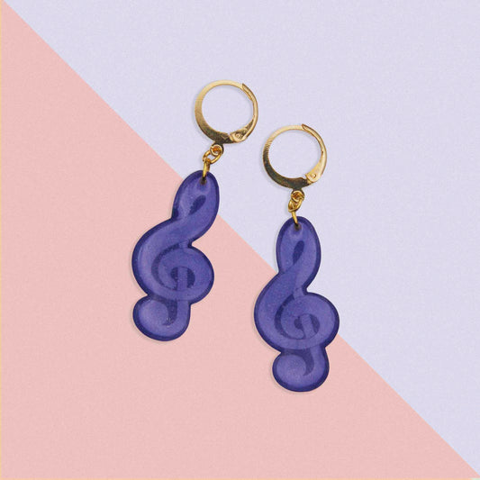 Rock Your Style! Funky Music Note Acrylic Dangle Earrings – Hypoallergenic & USA Made