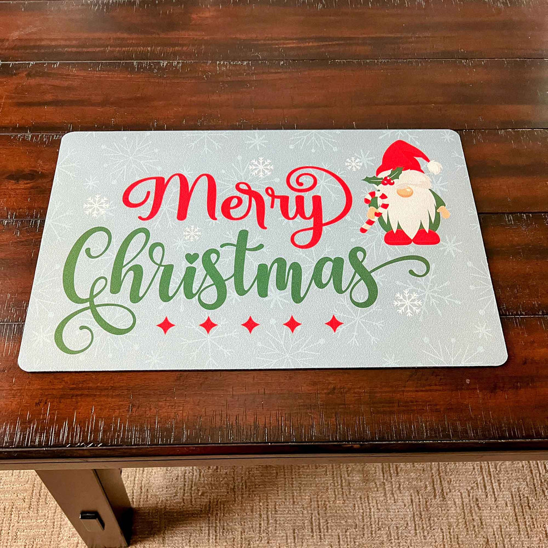 Set of 2 18" x 12" Placemats - "Merry Christmas" Gnome