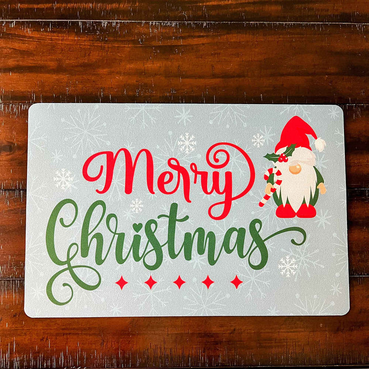 Set of 2 18" x 12" Placemats - "Merry Christmas" Gnome