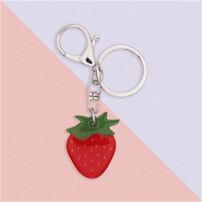 Strawberry Charm: Fun Acrylic Keychain & Bag Accessory