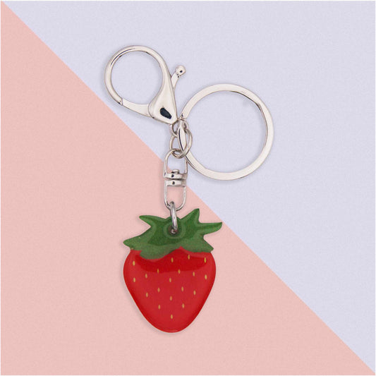 Strawberry Charm: Fun Acrylic Keychain & Bag Accessory