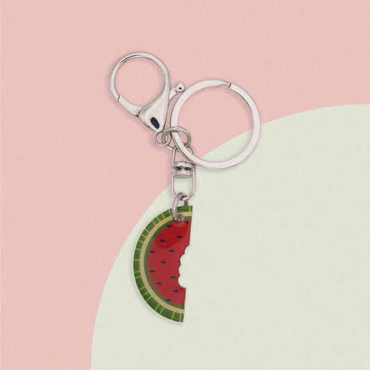 Watermelon Acrylic Charm Keychain Fun Accessory