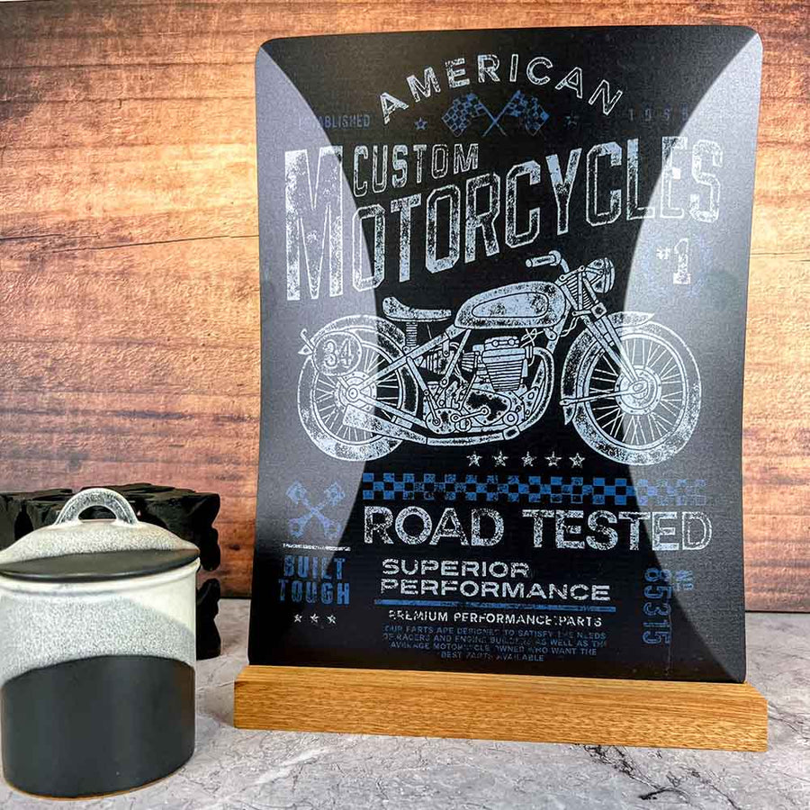 Unique Aluminum Sign with Stand - American Motorcycles