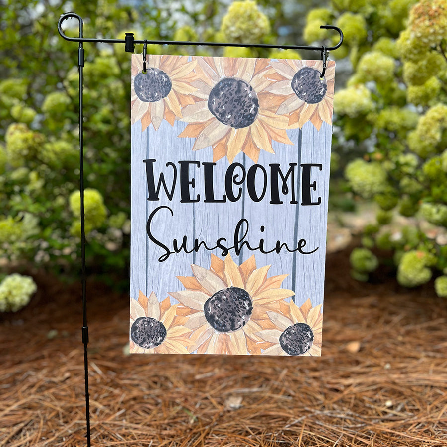 Garden Flag - Welcome Sunshine with Sunflowers